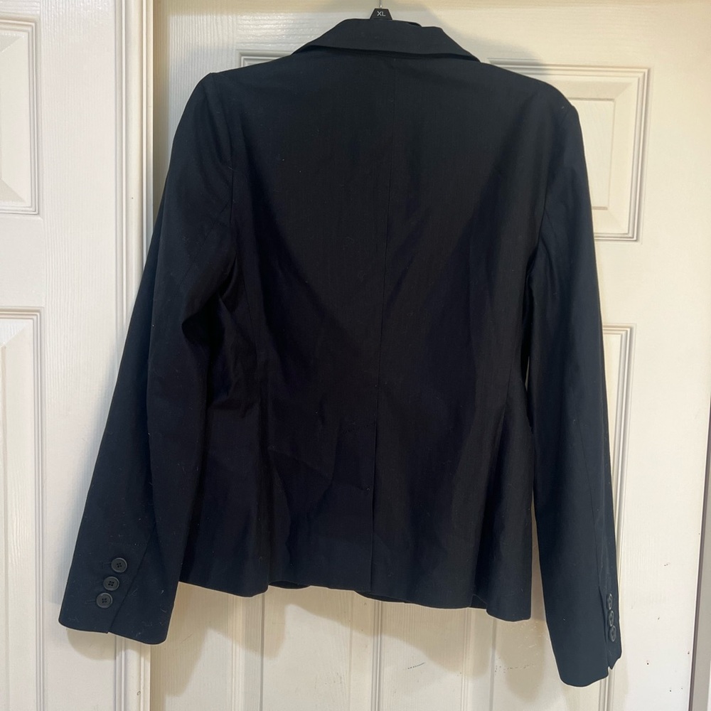 GAP cotton tailored structured women sz 12 black blazer business career smart - Picture 7 of 11